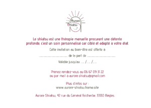 Carte cadeau à offrir pour une séance de shiatsu
